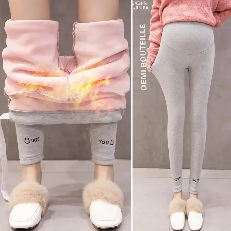 Velvet Belly Support Maternity Pencil Pants Silver Fox Warm - Image 2