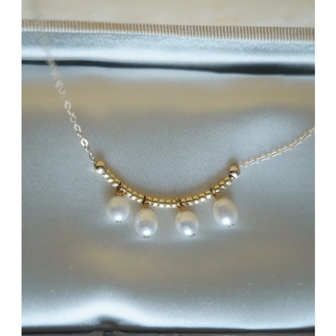 Gold Wind Chime Necklace with Natural Freshwater Pearls — feature 7