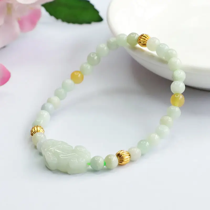Guan Yu Natural Jade Pixiu Bracelet A-Grade — feature 7
