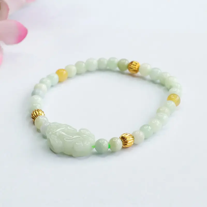Guan Yu Natural Jade Pixiu Bracelet A-Grade — feature 4