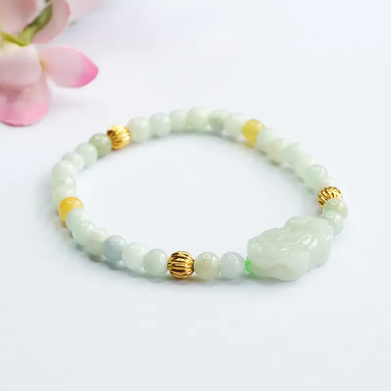 Guan Yu Natural Jade Pixiu Bracelet A-Grade — feature 5