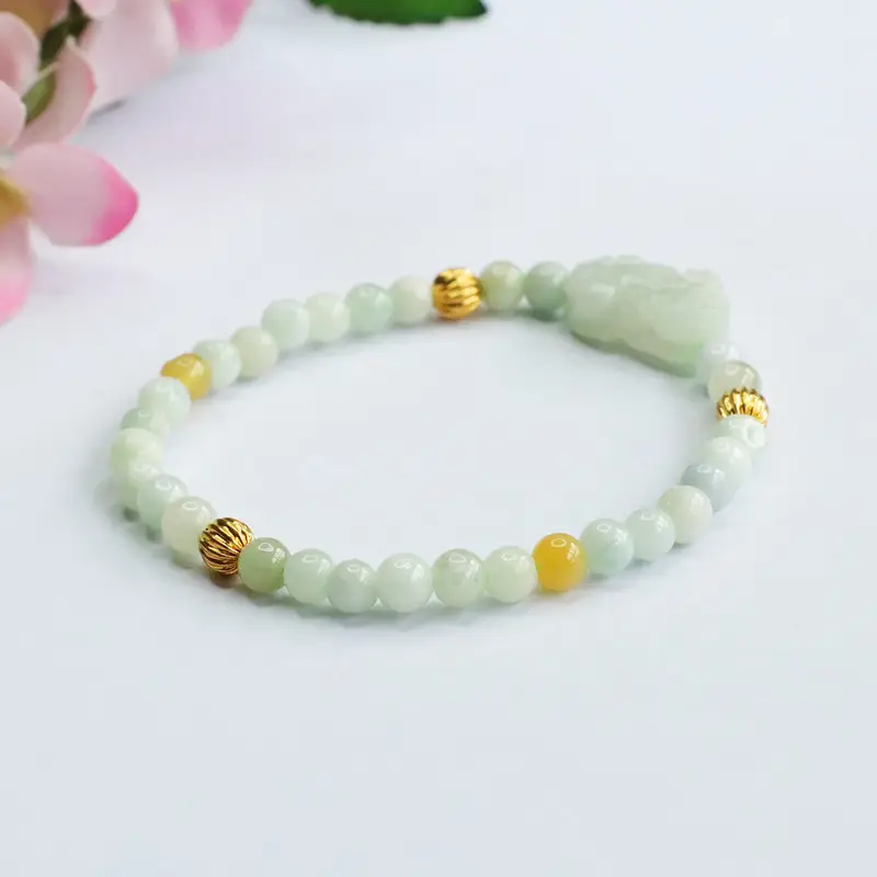 Guan Yu Natural Jade Pixiu Bracelet A-Grade — feature 6