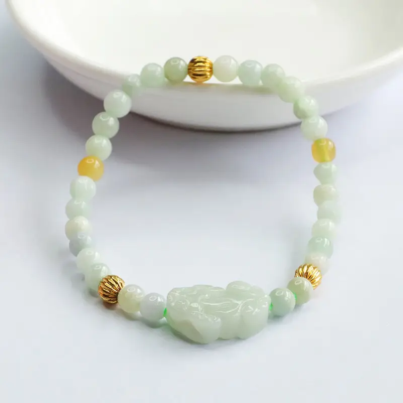 Guan Yu Natural Jade Pixiu Bracelet A-Grade — feature 9
