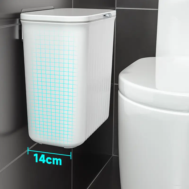 Wall-Mounted Toilet Trash Can with Lid - Image 5