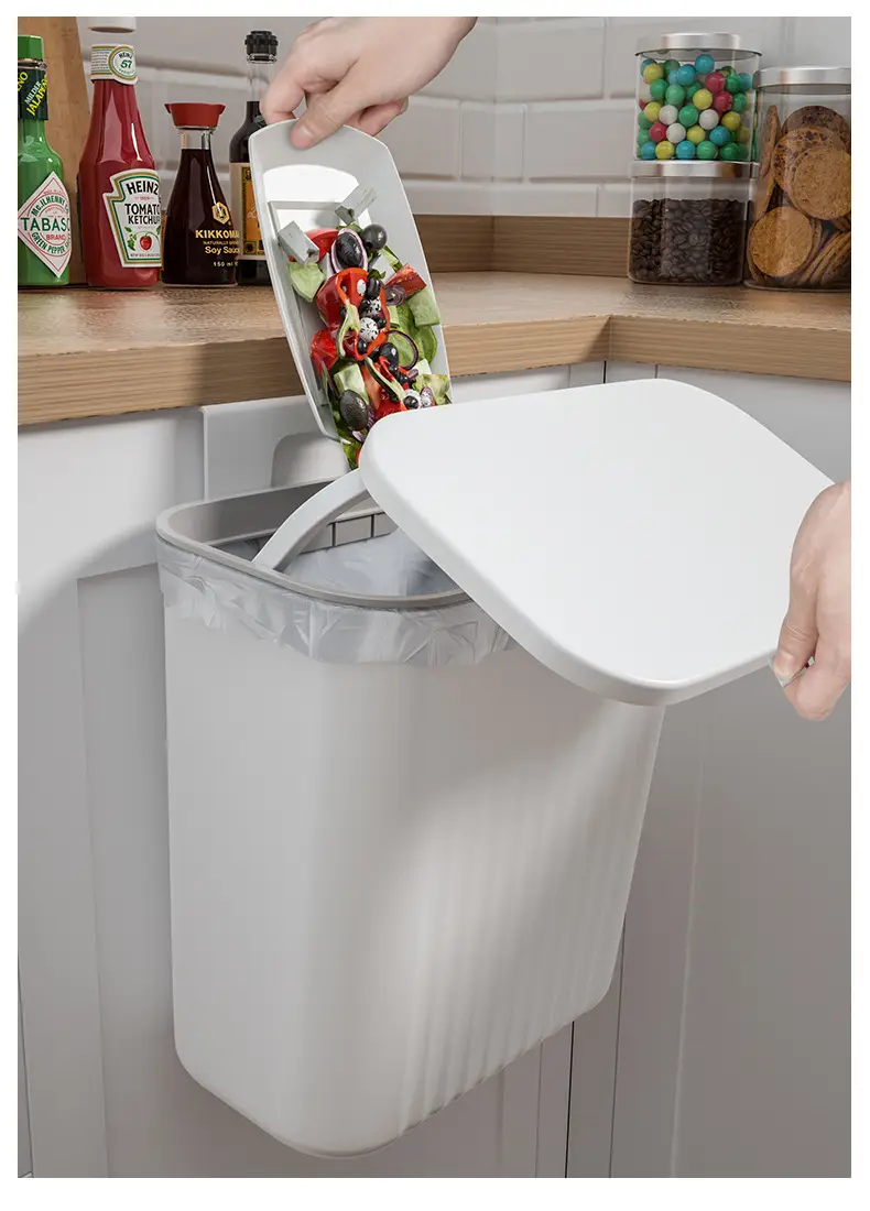 Wall-Mounted Toilet Trash Can with Lid — feature 9
