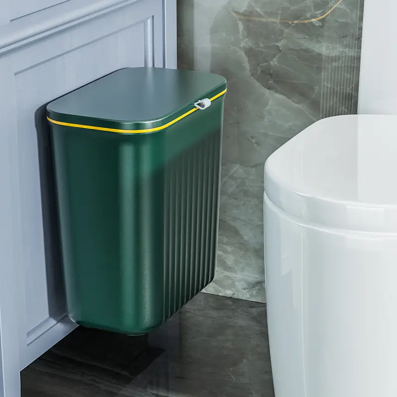 Wall-Mounted Toilet Trash Can with Lid - Image 3