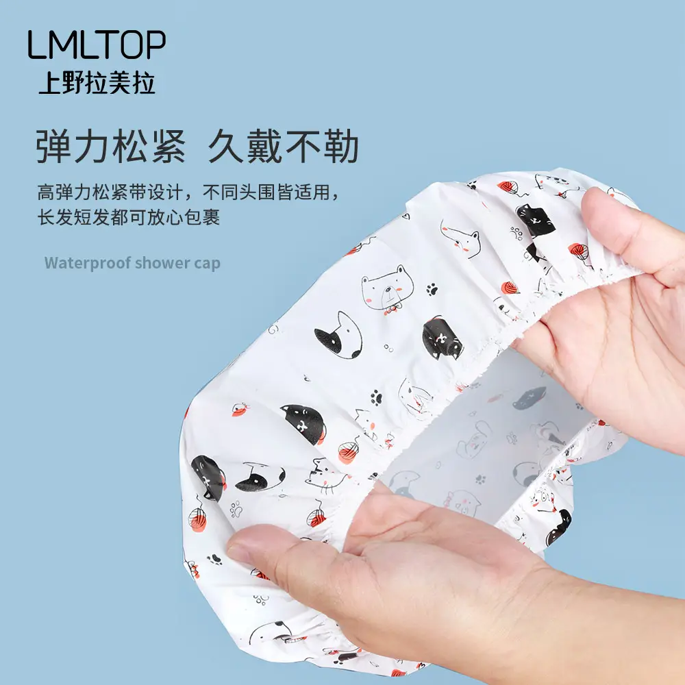 Lamera Thickened Shower Cap Women Cartoon Waterproof - Image 3