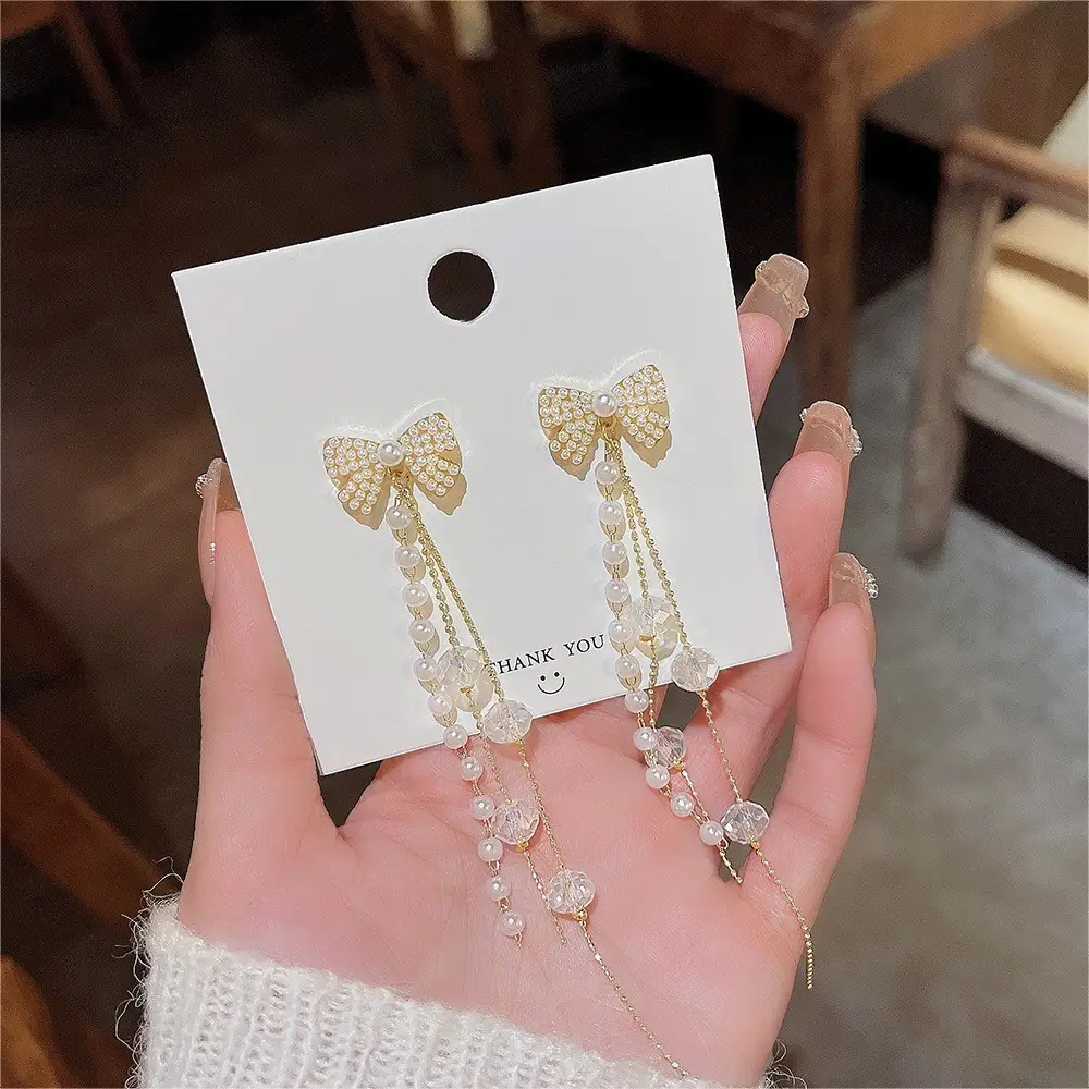 Long Tassel Earrings for Ladies Luxury Pearl Design - Image 27