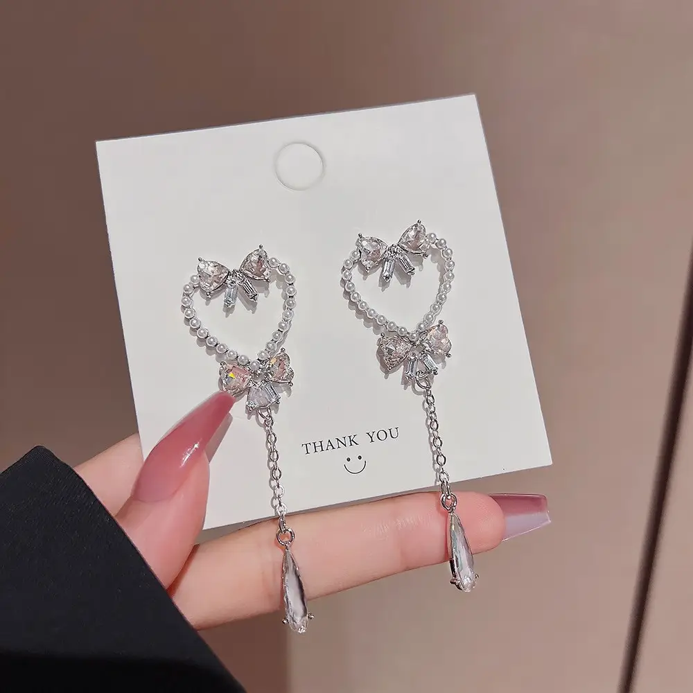 Long Tassel Earrings for Ladies Luxury Pearl Design