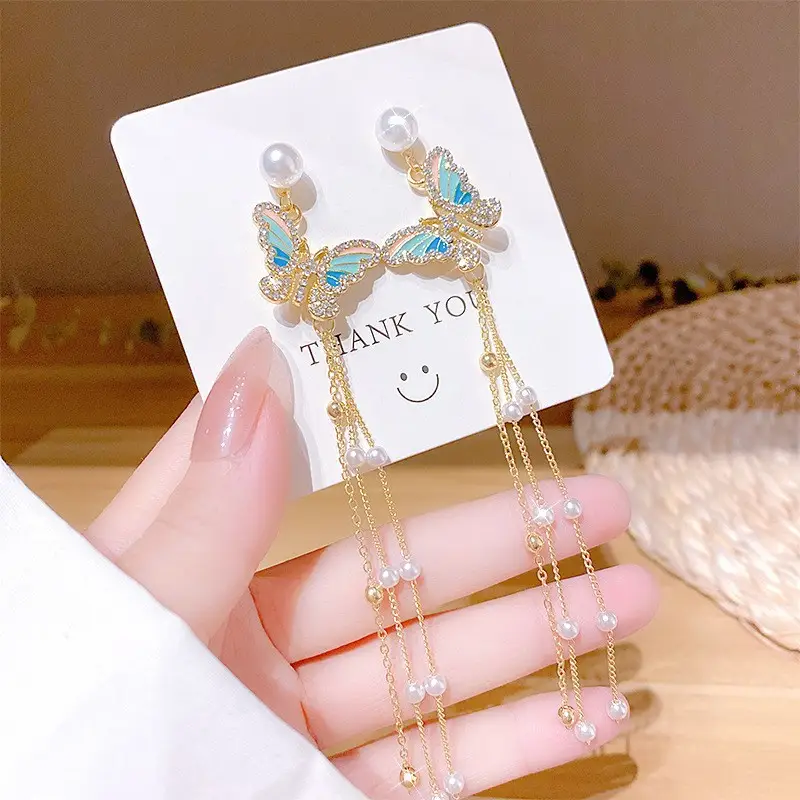 Long Tassel Earrings for Ladies Luxury Pearl Design - Image 37