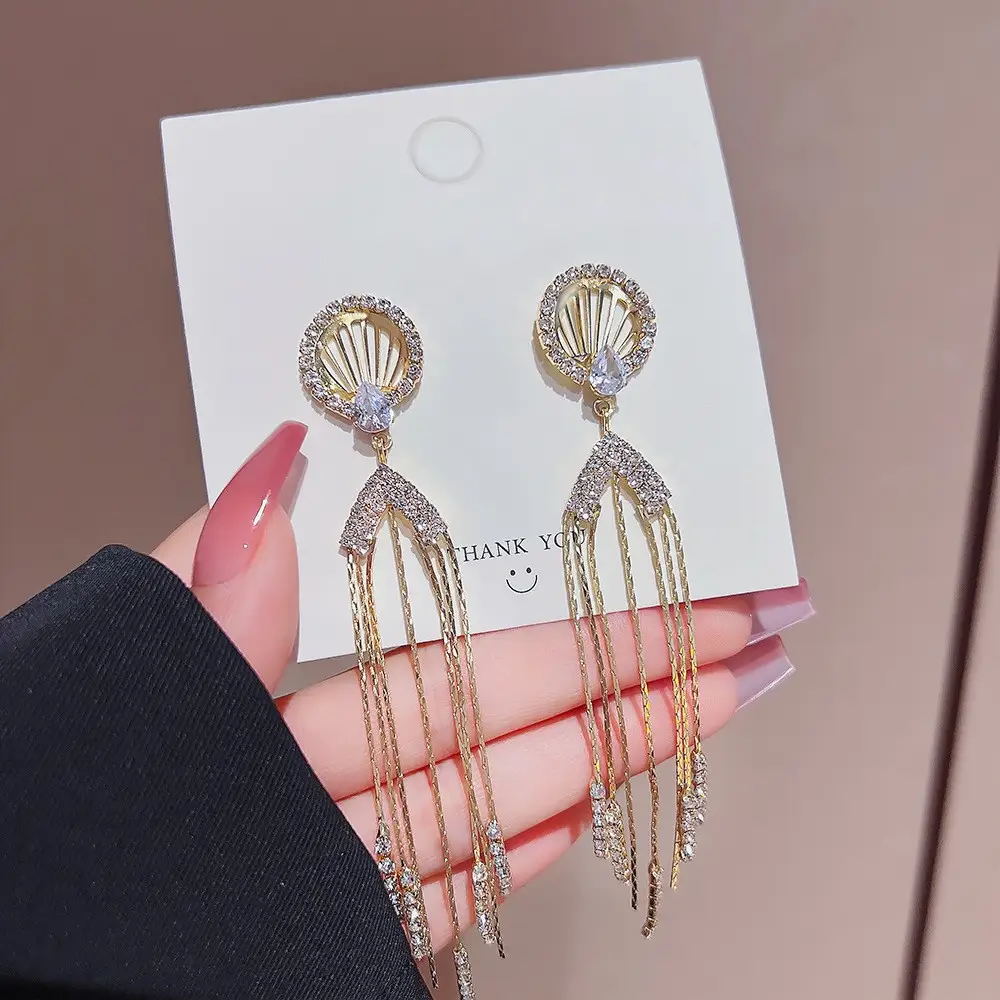Long Tassel Earrings for Ladies Luxury Pearl Design - Image 41