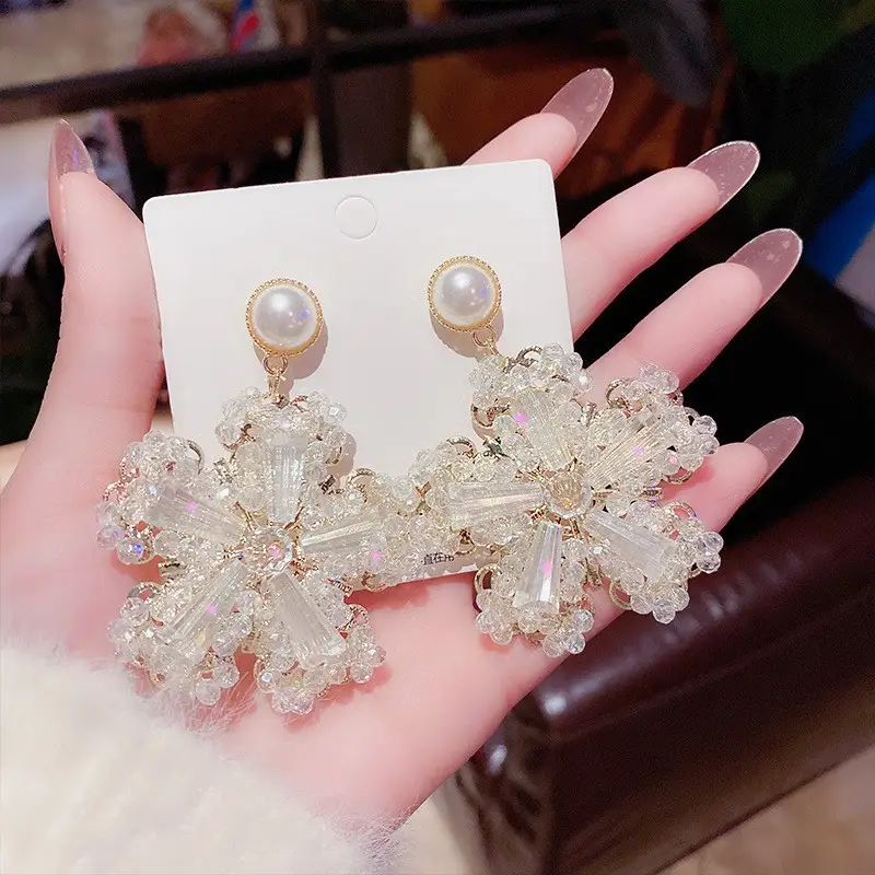 Long Tassel Earrings for Ladies Luxury Pearl Design