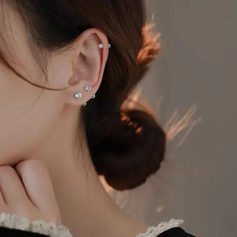 Sterling Silver Ear Bone Nails for Sleeping Without Removing Earrings
