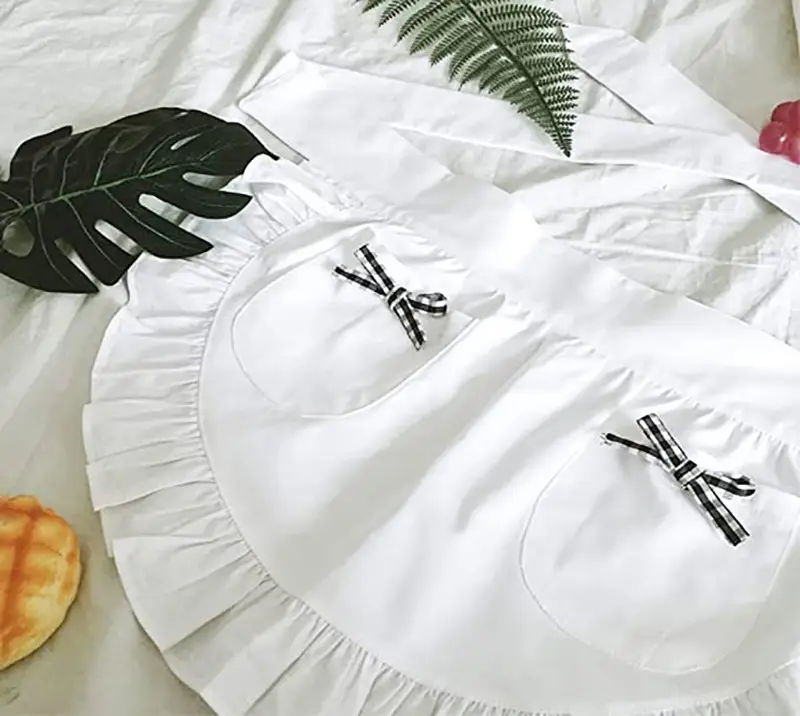 Black Lace Half-Length Apron for Baby & Household Use — feature 8