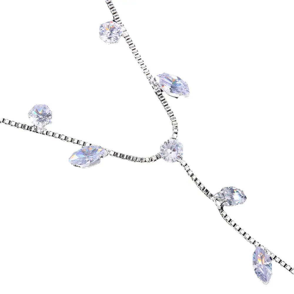 Black Leaf Zircon Finger Anklet for Women - Image 8