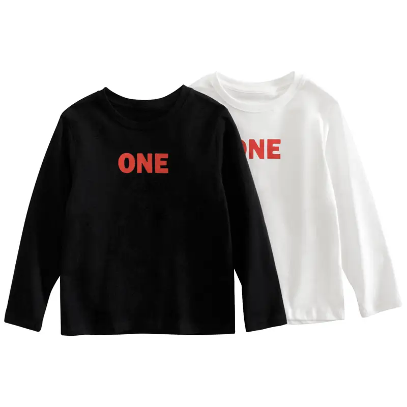 White Long Sleeve T-Shirt for Kids Autumn Base