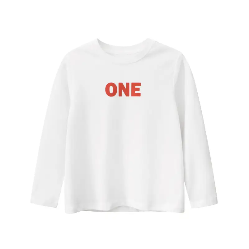 White Long Sleeve T-Shirt for Kids Autumn Base