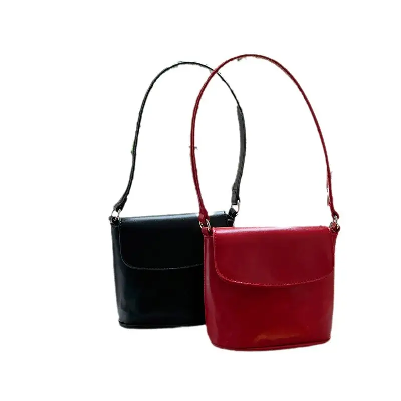 Homemade Bag for Women 2026 New Korean Style Ins Texture Versatile Niche Design Red Single Shoulder Crossbody Bucket Bag