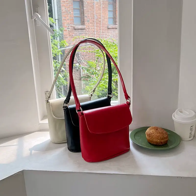 Homemade Bag for Women 2026 New Korean Style Ins Texture Versatile Niche Design Red Single Shoulder Crossbody Bucket Bag — feature 1