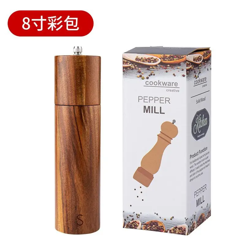 Manual Black Pepper & Sea Salt Grinder Set 8" - Image 3