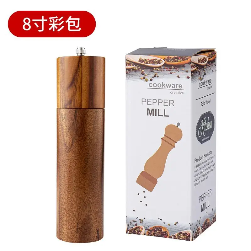 Manual Black Pepper & Sea Salt Grinder Set 8" - Image 4