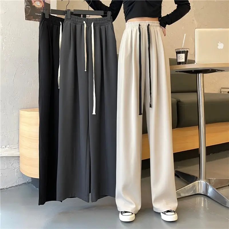 Women Wide Leg Pants Black High Waist Drapey Casual 2025 — feature 1