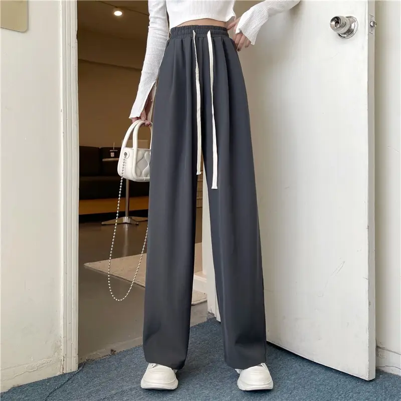 Women Wide Leg Pants Black High Waist Drapey Casual 2025 — feature 16