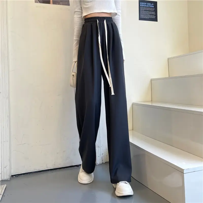 Women Wide Leg Pants Black High Waist Drapey Casual 2025 — feature 18
