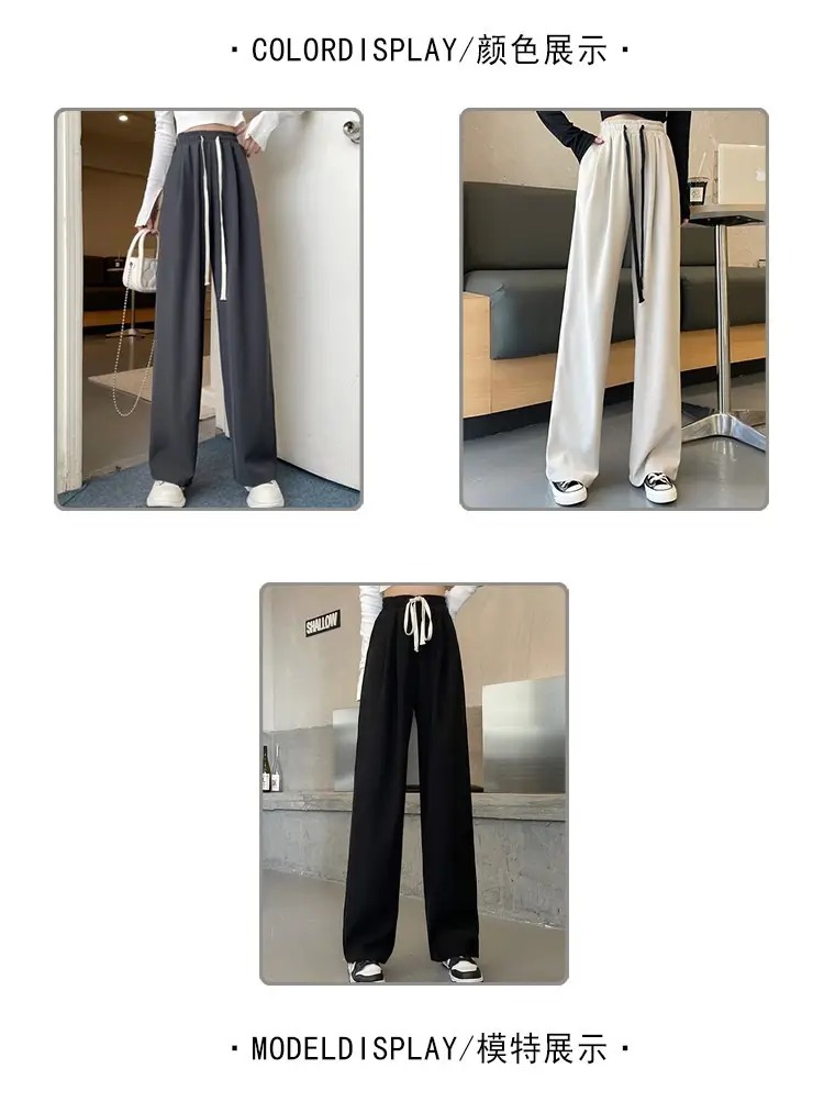 Women Wide Leg Pants Black High Waist Drapey Casual 2025 — feature 2