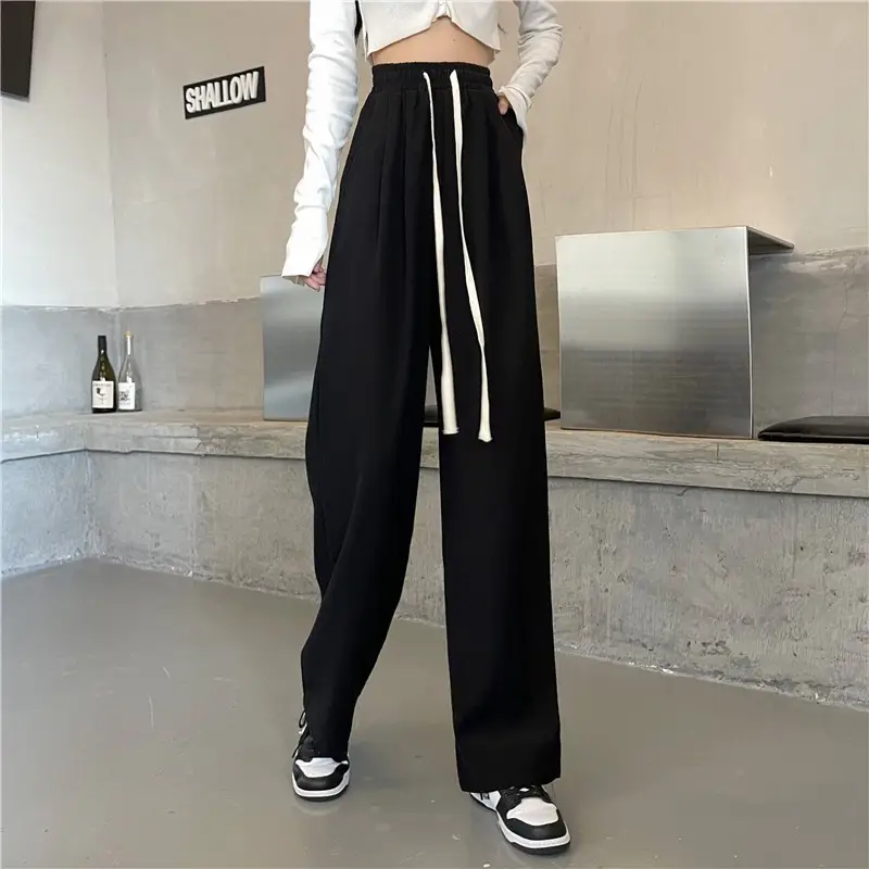 Women Wide Leg Pants Black High Waist Drapey Casual 2025 — feature 9