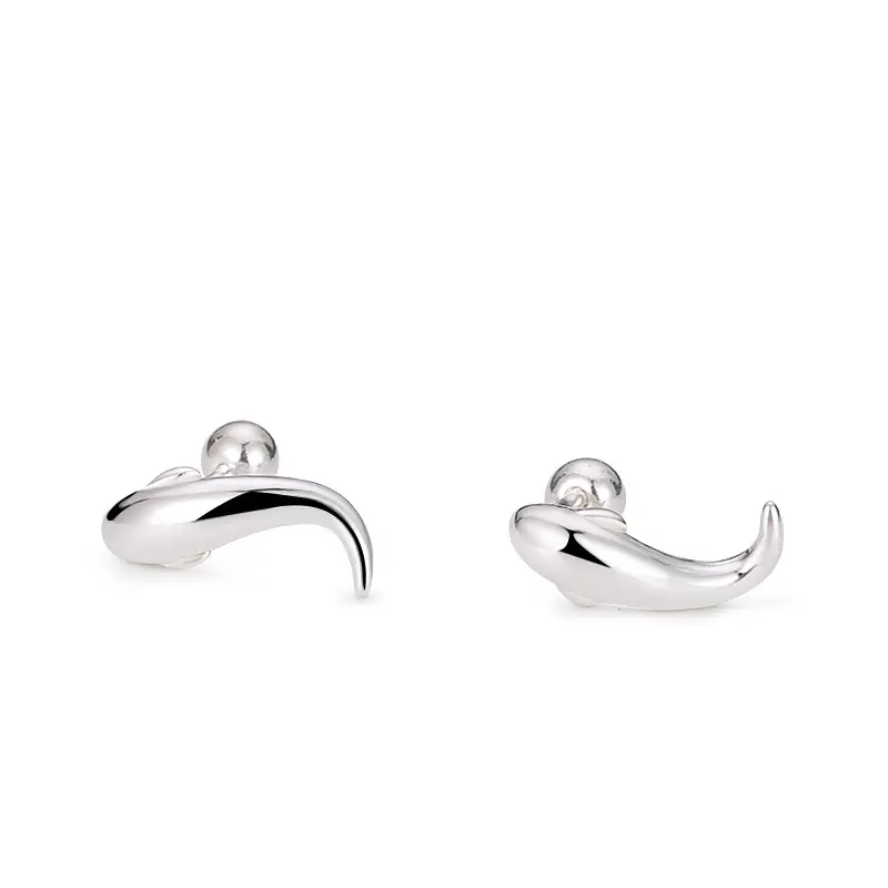 S999 Silver Face Whale Earrings for Women - Image 6