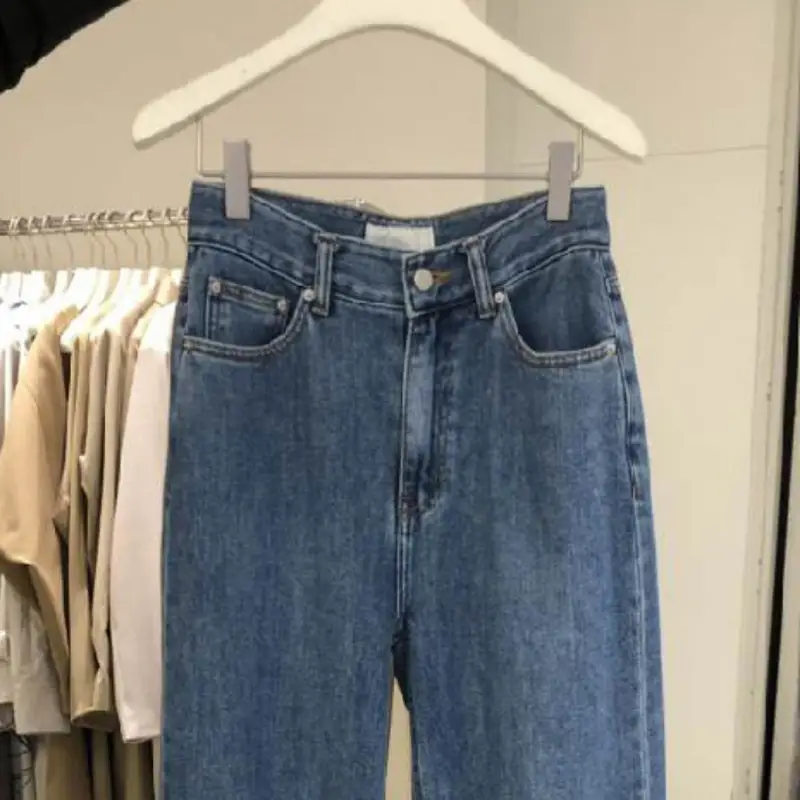 Women Jeans Light Blue Wide Leg High Waist 2022 - Image 9
