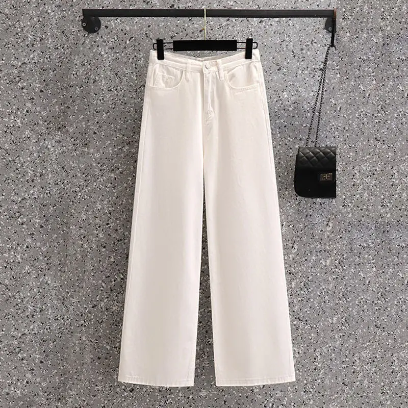 Women Jeans Light Blue Wide Leg High Waist 2022 - Image 5