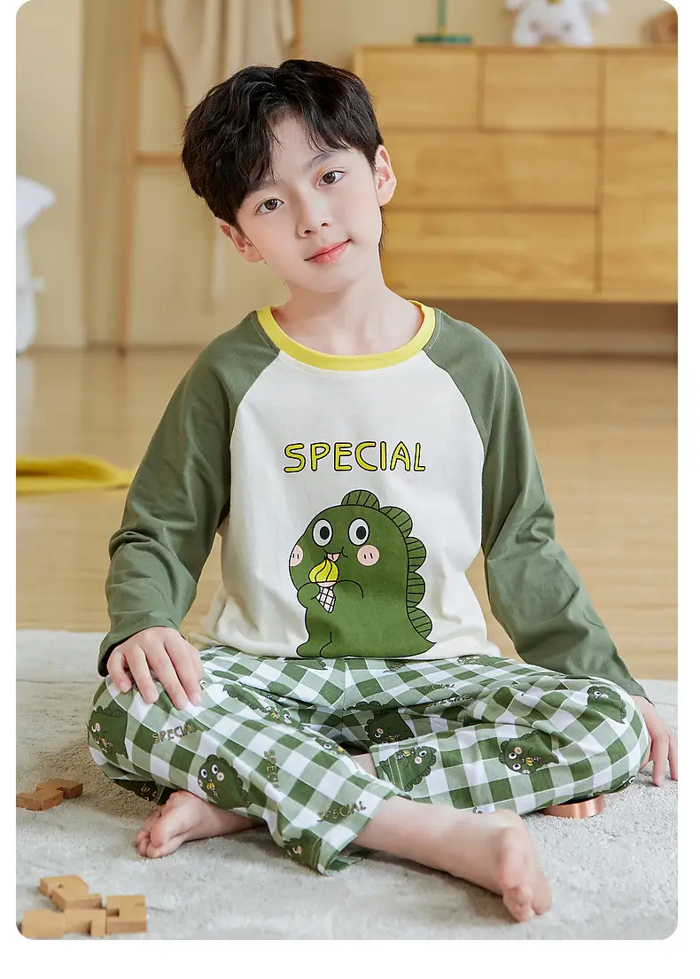 2025 Autumn Boys Cotton Pajamas Special Dinosaur Print — feature 11