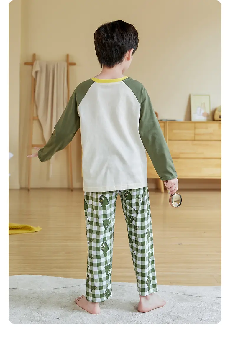 2025 Autumn Boys Cotton Pajamas Special Dinosaur Print — feature 12