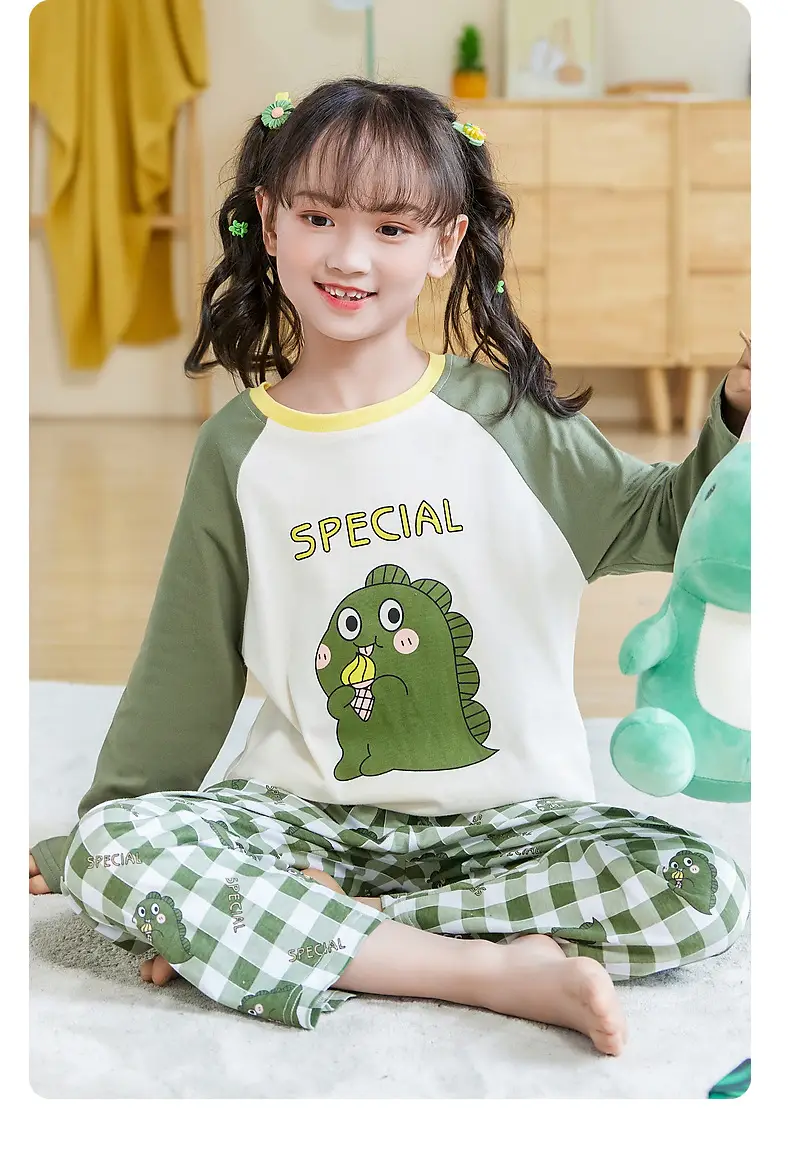 2025 Autumn Boys Cotton Pajamas Special Dinosaur Print — feature 16