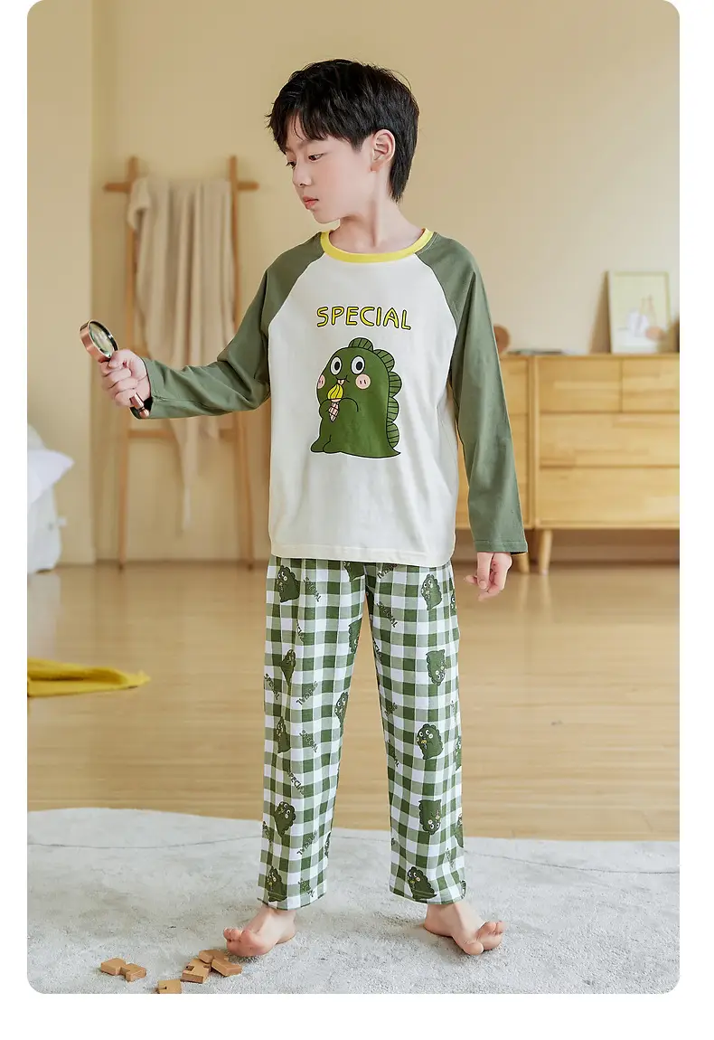 2025 Autumn Boys Cotton Pajamas Special Dinosaur Print — feature 8