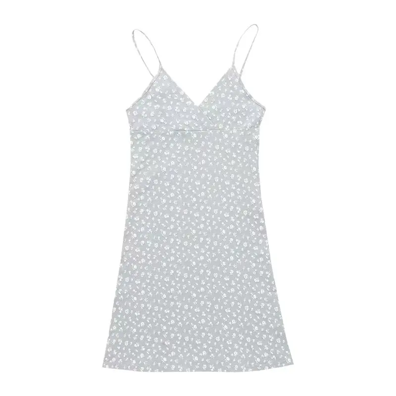 Women V-Neck Strap Dress Light Blue Polka Dot Summer 2026 - Image 13