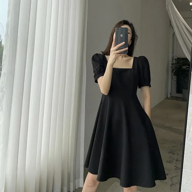 White Hepburn Style Dress for Women Summer Wear