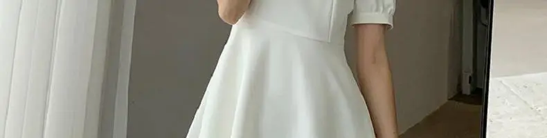 White Hepburn Style Dress for Women Summer Wear — feature 19