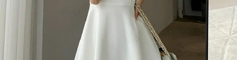 White Hepburn Style Dress for Women Summer Wear — feature 25