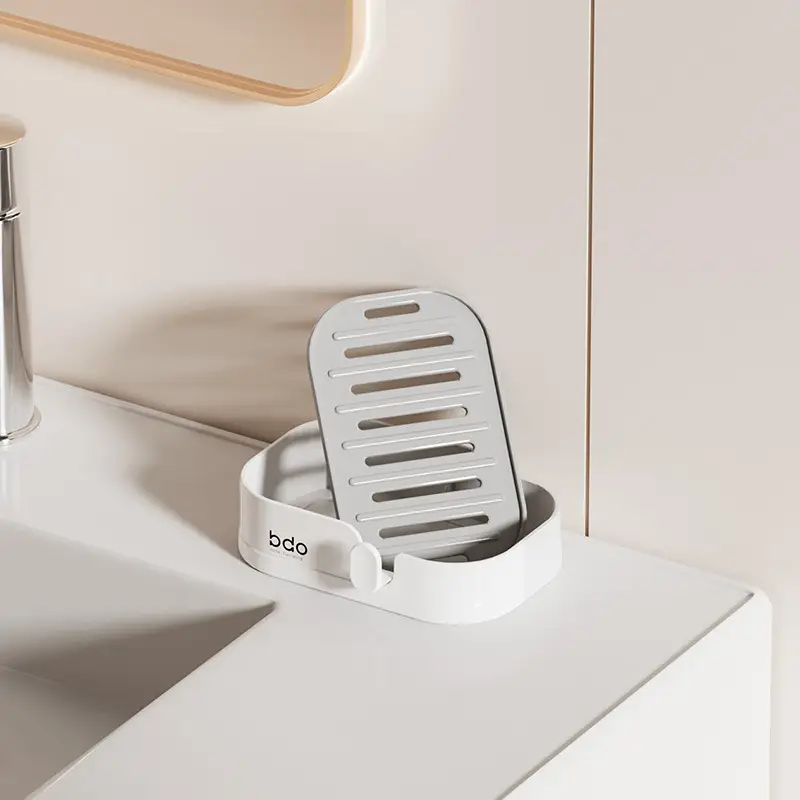 Wall-Mounted Soap Box Punch-Free Bathroom Drain Multi-Functional - Image 3