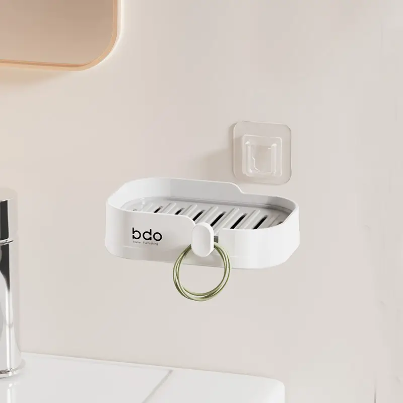 Wall-Mounted Soap Box Punch-Free Bathroom Drain Multi-Functional - Image 4