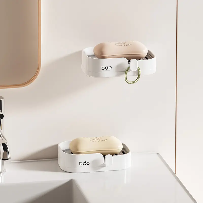 Wall-Mounted Soap Box Punch-Free Bathroom Drain Multi-Functional - Image 5