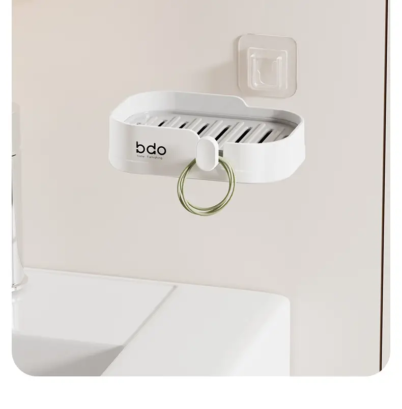 Wall-Mounted Soap Box Punch-Free Bathroom Drain Multi-Functional — feature 18