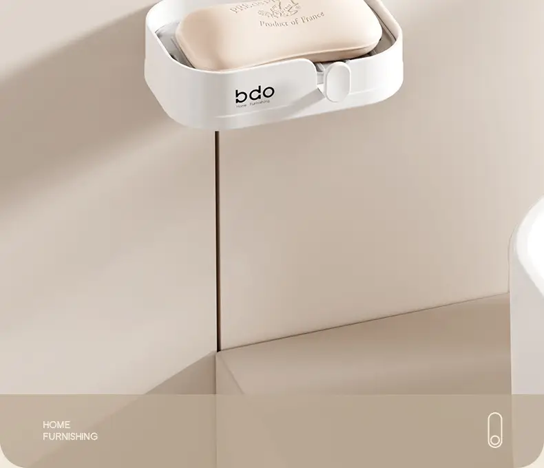 Wall-Mounted Soap Box Punch-Free Bathroom Drain Multi-Functional — feature 4