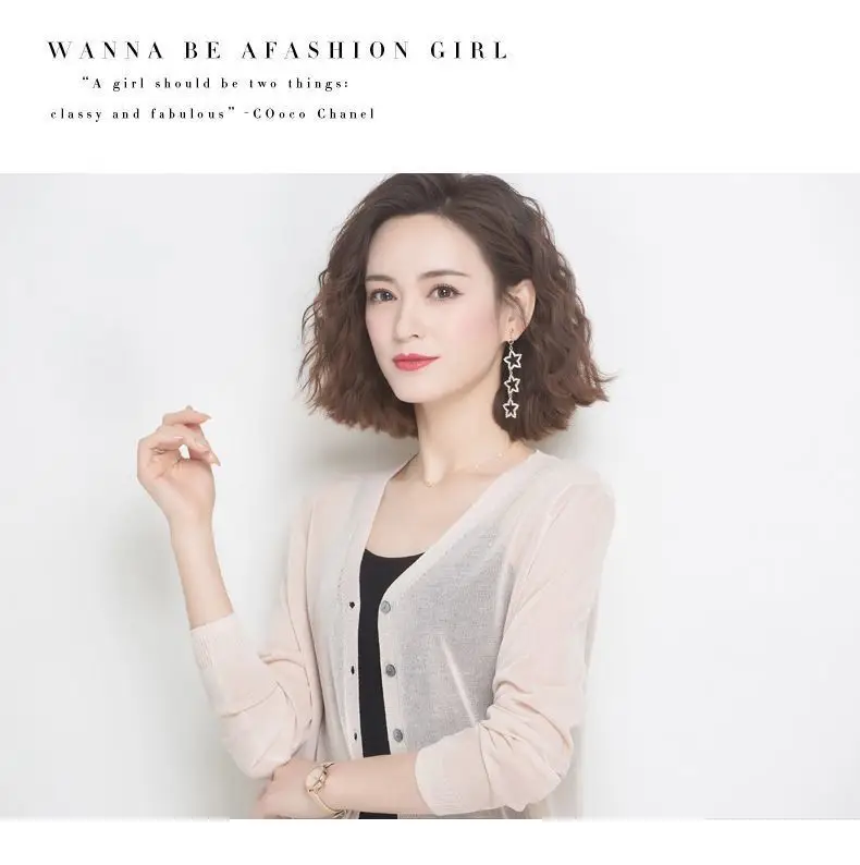 Women's Thin Knitted Cardigan Solid Color Imitation Linen Ice Silk Top Jacket — feature 15