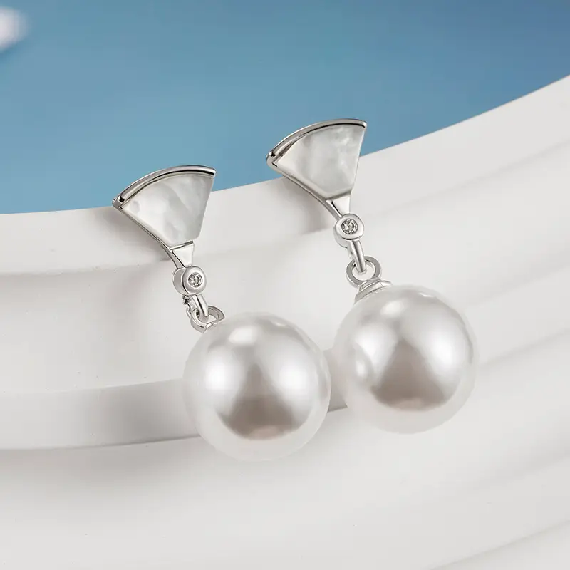 Freshwater Pearl Earrings Gold Plated Small - Image 2