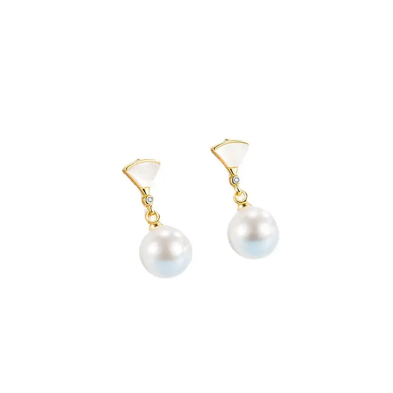 Freshwater Pearl Earrings Gold Plated Small - Image 5