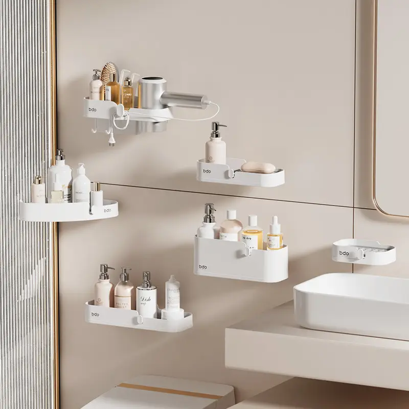 Bathroom Wall Rack 5cm x 11cm Plastic Storage - Image 5